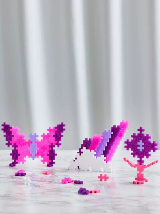 Plus-plus tube glitter 100 stuks, paars, glitter, bouwspeelgoed, 100 stuks, creatief speelgoed, plus-plus, wonderzolder.nl