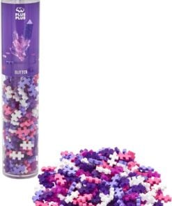 Plus-Plus tube glitter 240 stuks, bouwsteentjes, glitter, paars, purple, bouwen, educatief speelgoed, plus-plus, wonderzolder.nl