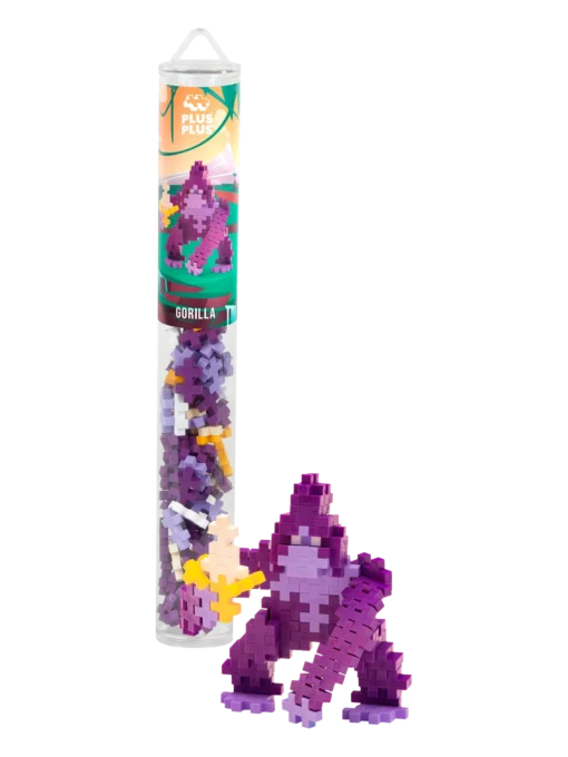 Plus-plus tube gorilla 100 stuks, gorilla, jungle, wilde dieren, bouwspeelgoed, 100 stuks, creatief speelgoed, plus-plus, wonderzolder.nl