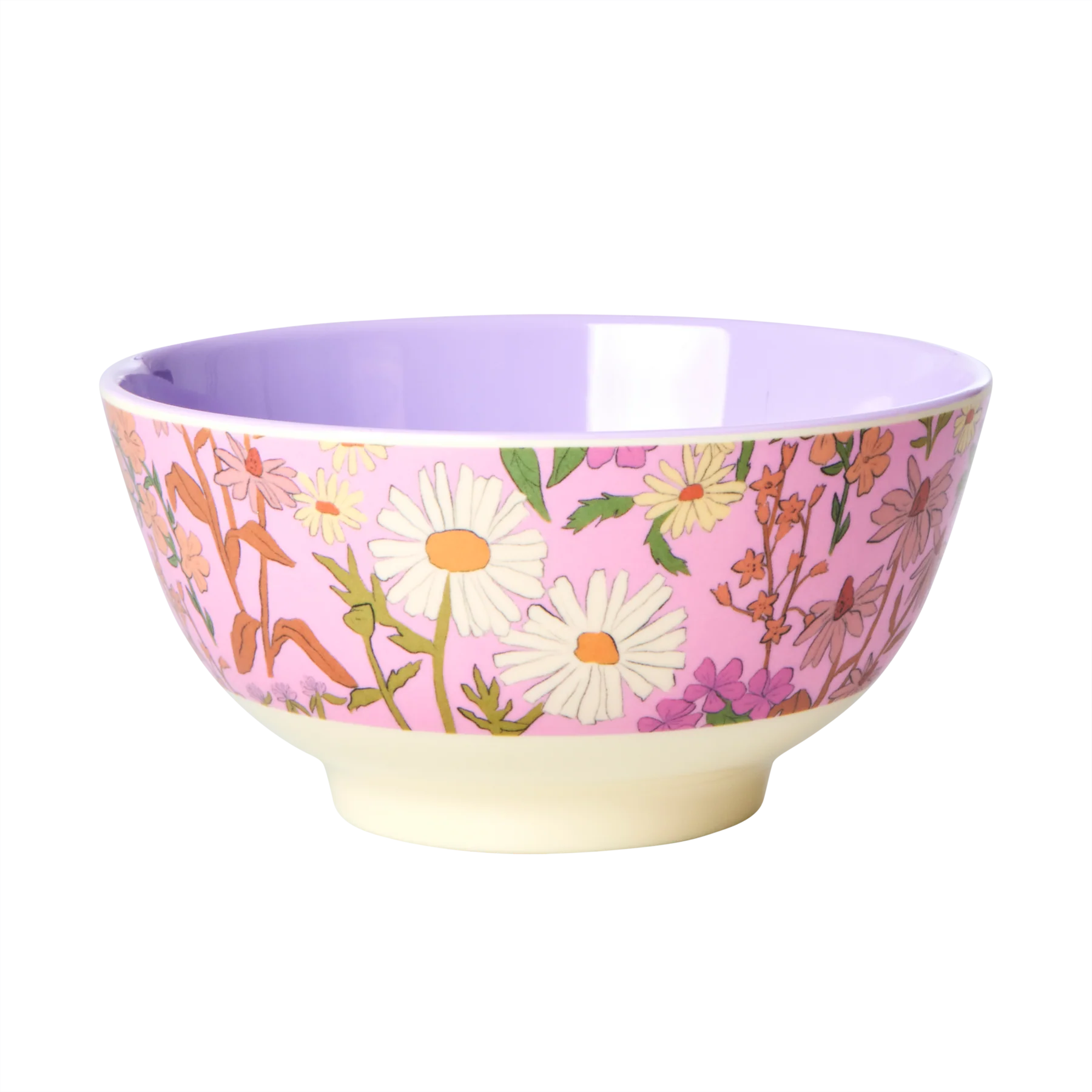 RICE kom Daisy Retro Pink, melamine, servies, kom, kinderservies, daisy retro pink, rice, wonderzolder.nl