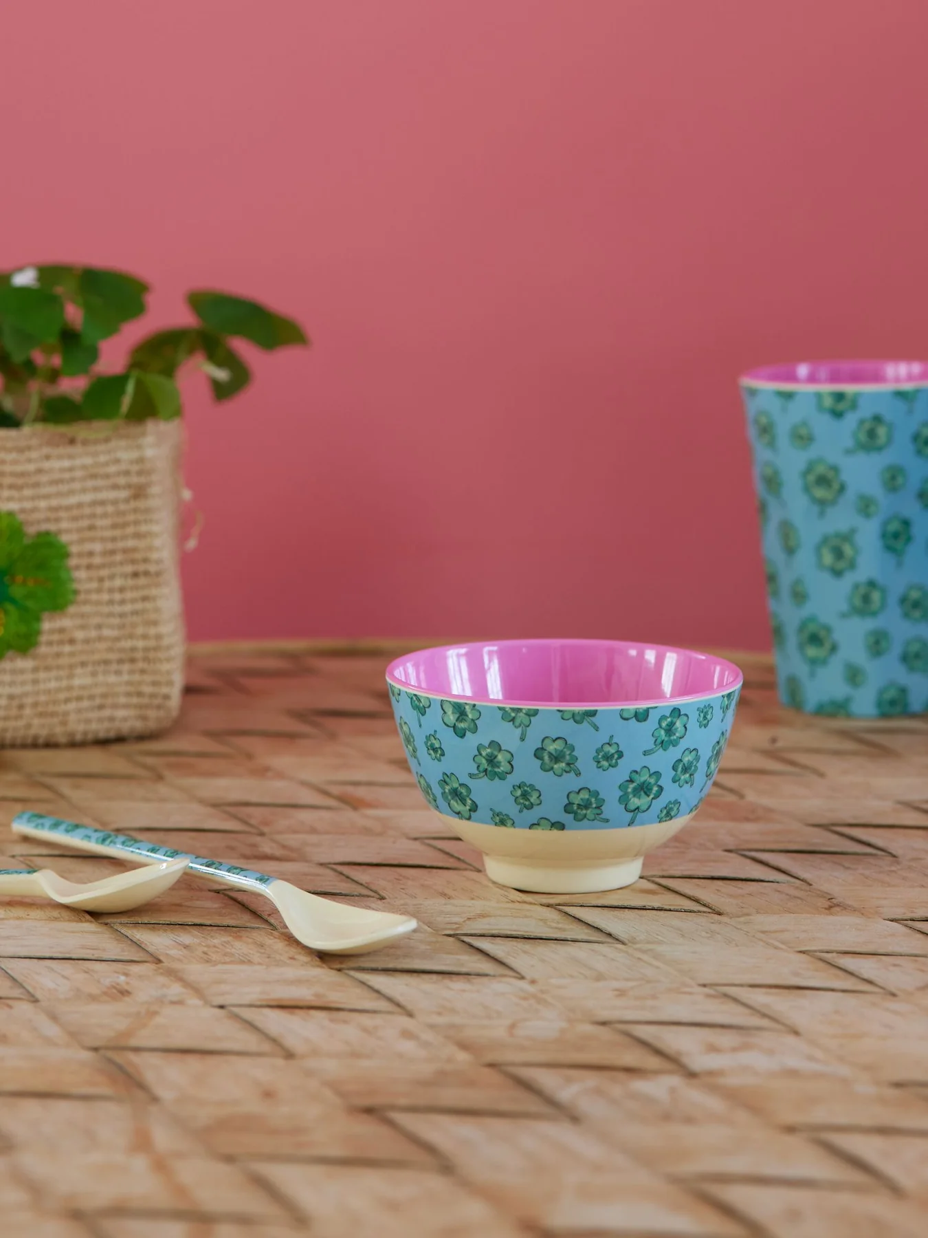 RICE kommetje Good Luck, melamine, kinderservies, kommetje, good luck, klavertje vier, rice, wonderzolder.nl