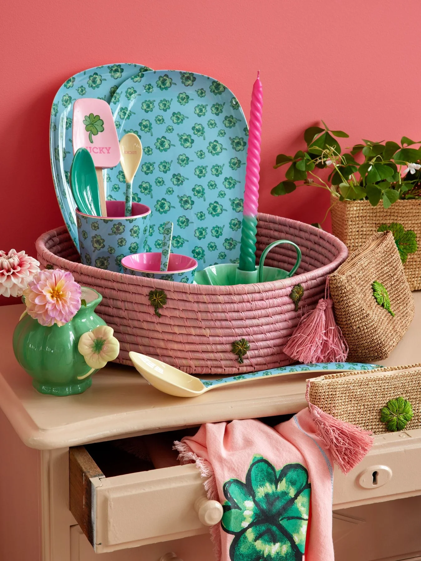 RICE kommetje Good Luck, melamine, kinderservies, kommetje, good luck, klavertje vier, rice, wonderzolder.nl