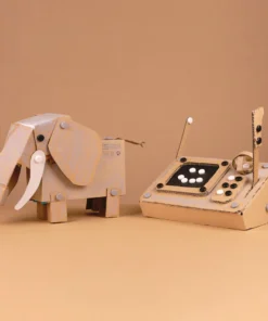 Makedo scru dot, time machine, zwart, grijs, wit, bouwen, educatief speelgoed, karton, recycle, makedo, kindergereedschap, wonderzolder.nl