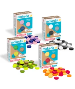 Makedo scru dot, time machine, zwart, grijs, wit, bouwen, educatief speelgoed, karton, recycle, makedo, kindergereedschap, wonderzolder.nl