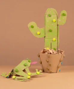 Makedo scru dot, wild things, groen, grijs, bouwen, educatief speelgoed, karton, recycle, makedo, kindergereedschap, wonderzolder.nl