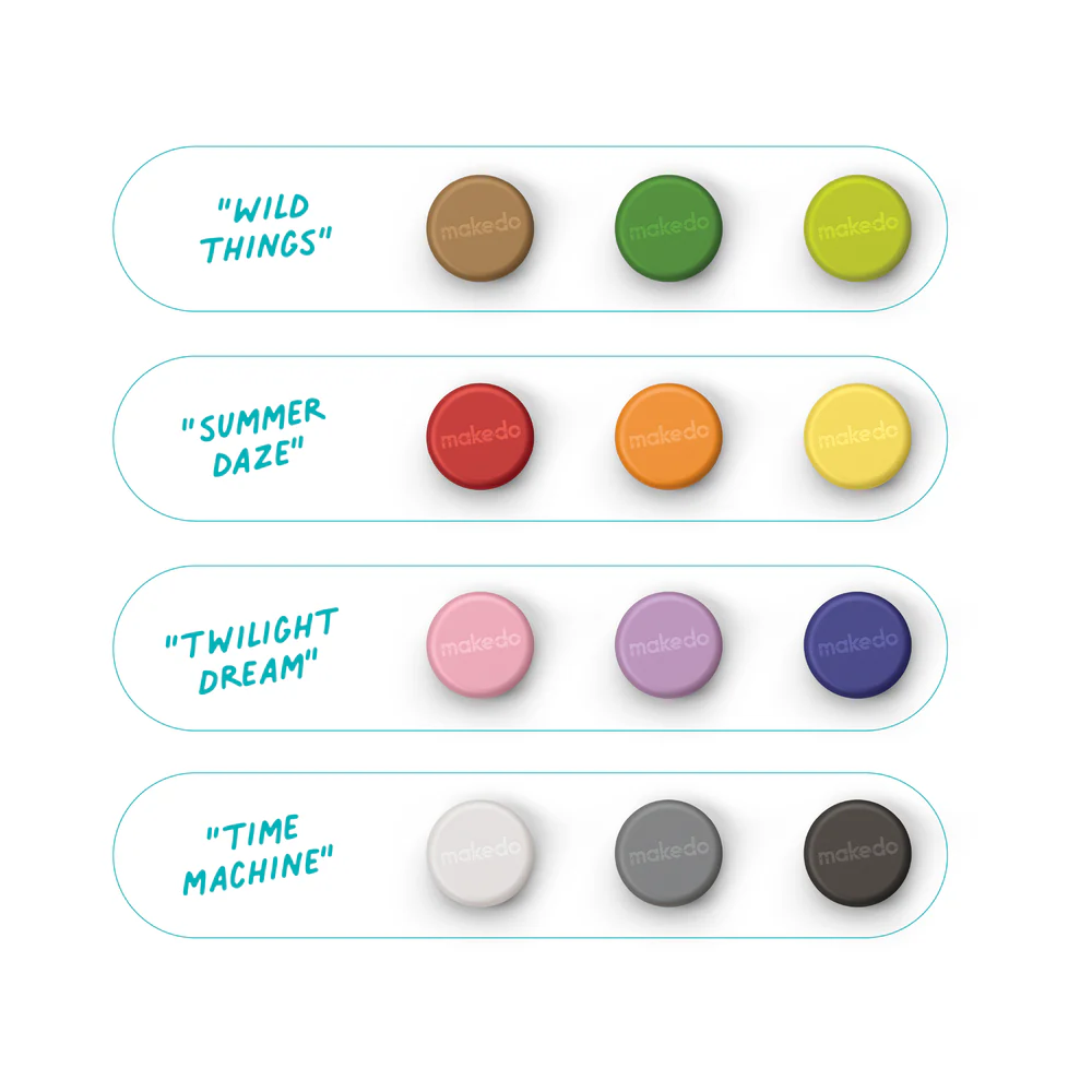 Makedo scru dot, wild things, groen, grijs, bouwen, educatief speelgoed, karton, recycle, makedo, kindergereedschap, wonderzolder.nl