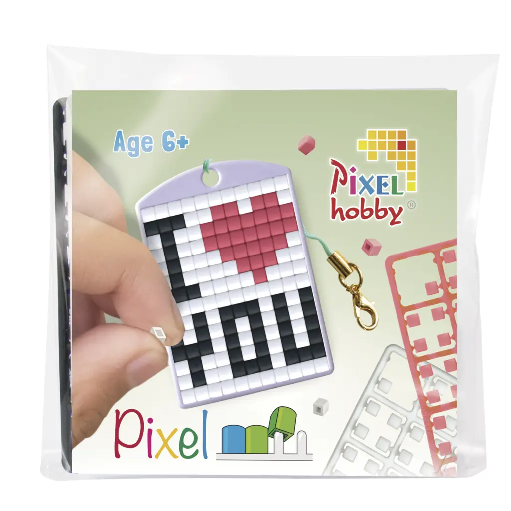 Pixelhobby medaillon i love you, medaillon, sleutelhanger, pixel, pixelXL, pixelhobby, wonderzolder.nl