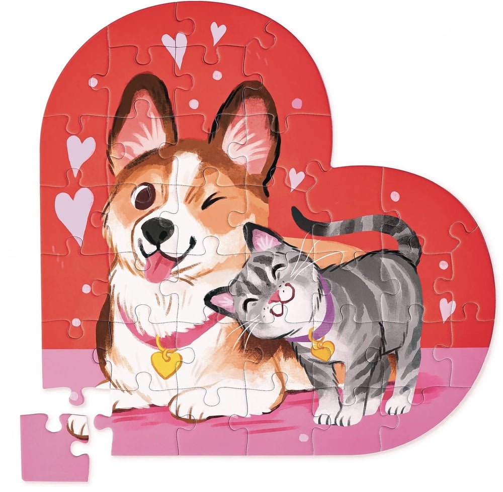 Crocodile Creek puzzel Friends Fur Ever, 36 stukjes, vloerpuzzel, legpuzzel, kinderpuzzel, hond, poes, duurzaam, crocodile creek, wonderzolder.nl