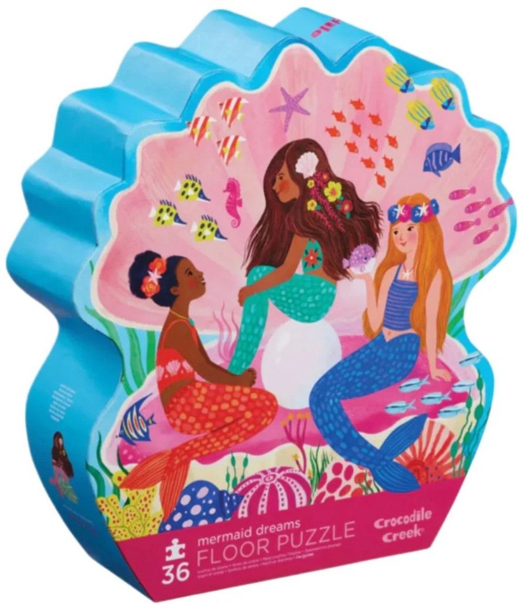Crocodile Creek puzzel Zeemeermin Dromen, 36 stukjes, vloerpuzzel, legpuzzel, kinderpuzzel, mermaid, zeemeermin, duurzaam, crocodile creek, wonderzolder.nl