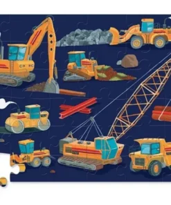 Crocodile Creek puzzel bouwplaats, 36 stukjes, vloerpuzzel, legpuzzel, puzzel, kinderpuzzel, bouwplaats, crocodile creek, wonderzolder.nl