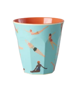 RICE beker retro swimster, melamine, medium cup, beker, servies, retro, zwemmen, swimster, rice, wonderzolder.nl