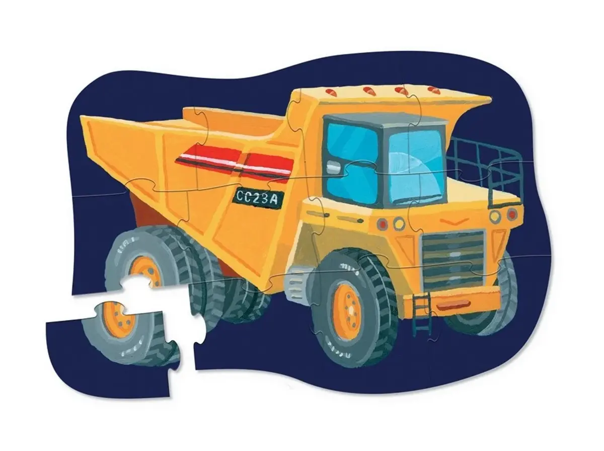 Crocodile Creek puzzel bouwplaats, 12 stukjes, mini puzzel, vloerpuzzel, legpuzzel, puzzel, kinderpuzzel, bouwplaats, crocodile creek, wonderzolder.nl