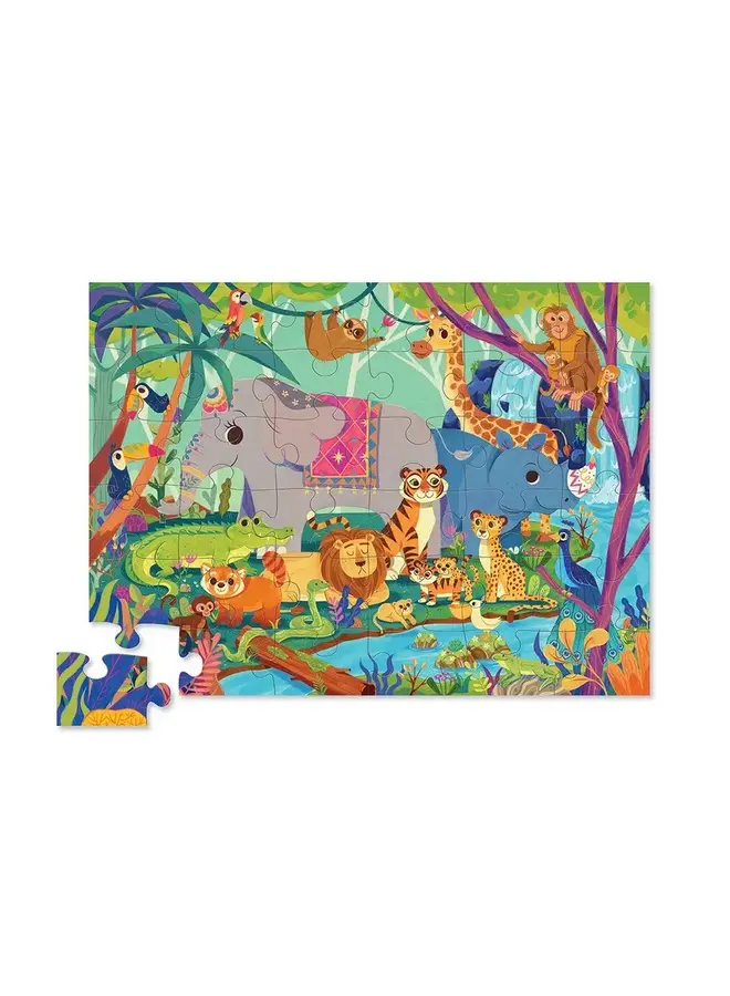 Crocodile creek puzzel in de jungle, vloerpuzzel, legpuzzel, jungle, olifanti, crocodile creek, wonderzolder.nl