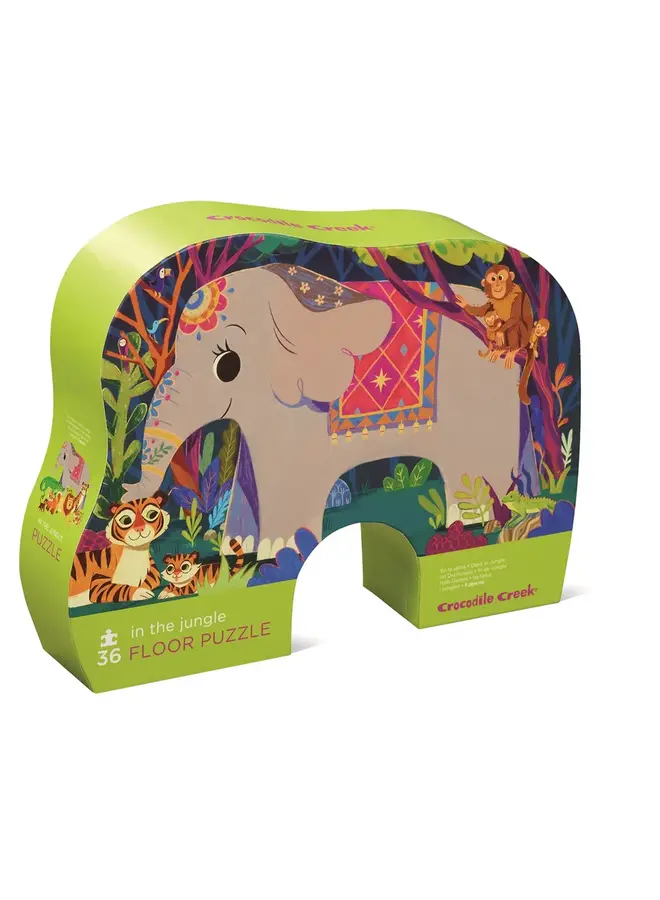 Crocodile creek puzzel in de jungle, vloerpuzzel, legpuzzel, jungle, olifanti, crocodile creek, wonderzolder.nl
