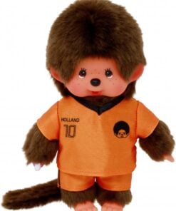 Monchhichi jongen voetbal, monchhichi, aapje, voetbal, jongen, oranje, nederlands elftal, wonderzolder.nl