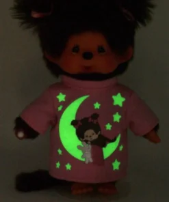 Monchhichi meisje glow in the dark, monchhichi, aapje, glow in the dark, meisje, roze, wonderzolder.nl