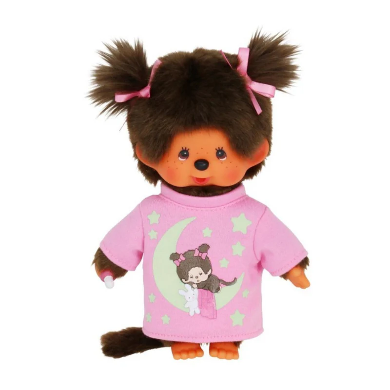 Monchhichi meisje glow in the dark, monchhichi, aapje, glow in the dark, meisje, roze, wonderzolder.nl