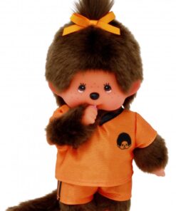 Monchhichi meisje voetbal, monchhichi, aapje, voetbal, meisje, oranje, nederlands elftal, wonderzolder.nl
