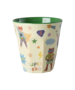 RICE beker hero green, melamine, kinderservies, kinderbeker, hero green, groen, medium cup, rice, wonderzolder.nl