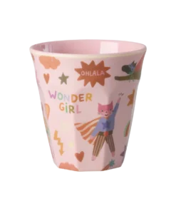 RICE beker hero pink, melamine, kinderservies, kinderbeker, hero pink, roze, medium cup, rice, wonderzolder.nl