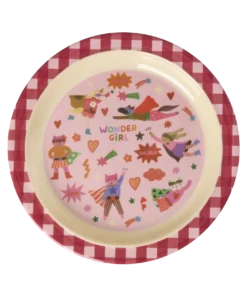 RICE kinderbord hero pink, kinderbord, kinderservies, melamine, servies, hero pink, roze, rice, wonderzolder.nl