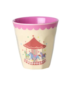 Rice beker Fun Fair Go Around small, melamine, kinderbeker, beker, fun fair pink, go around, bekerset, rice, wonderzolder.nl