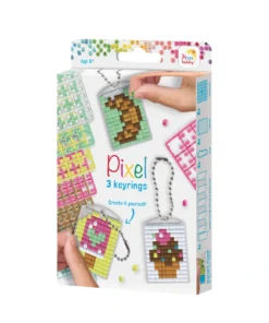 Pixelhobby sleutelhanger set zoetigheden, diy, sleutelhanger, zoetigheden, pixelhobby, knutselen, creatief, pixel, wonderzolder.nl
