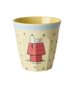 RICE beker Snoopy Cream, melamine, kinderbeker, beker, snoopy, peanuts, medium cup, cream, beige, rice, wonderzolder.nl