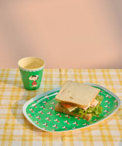 RICE beker Snoopy Green, melamine, kinderbeker, beker, snoopy, peanuts, medium cup, green, groen, rice, wonderzolder.nl