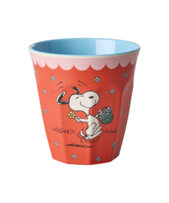 RICE beker Snoopy Red, melamine, kinderbeker, beker, snoopy, peanuts, medium cup, red, rood, rice, wonderzolder.nl