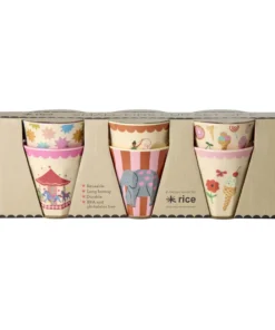 RICE bekerset fun fair pink small, melamine, beker, small, bekerset, fun fair, pink, roze, rice, wonderzolder.nl
