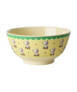 RICE kom Snoopy Yellow, melamine, servies, kom, medium, schaaltje, Peanuts, Snoopy, Yellow, Geel, Rolschaatsen, RICE, wonderzolder.nl