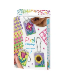 Pixelhobby sleutelhanger set bloemen, diy, sleutelhanger, bloemen, pixelhobby, knutselen, creatief, pixel, wonderzolder.nl