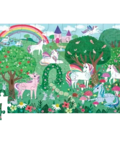 Crocodile Creek holografische puzzel Eenhoorns, 50 stukjes, vloerpuzzel, legpuzzel, kinderpuzzel, eenhoorn, unicorn, crocodile creek, wonderzolder.nl