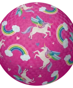 Crocodile Creek natuurrubber bal Regenboog Eenhoorns, klein, 13 centimeter, natuurrubber, speelbal, voetbal, regenboog, eenhoorn, unicorn, buitenspelen, crocodile creek, wonderzolder.nl