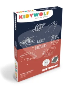 Kidydraw mini tekenkaarten sterrenstelsel, dinosaurussen, tekenkaarten, patronen, sterrenstelsel, dinosaurussen, onderwijs, kidydraw, kidywolf, wonderzolder.nl