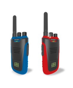 Kidytalk walkie talkies blauw rood, walkie talkie, blauw, rood, kidytalk, buitenspelen, avontuurlijk, educatief, kidywolf, wonderzolder.nl