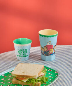 RICE beker Snoopy Soft Blue Large, melamine, kinderbeker, beker, snoopy, peanuts, large cup, soft blue, blauw, rice, wonderzolder.nl