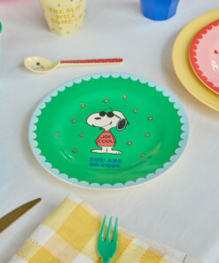 RICE bord Snoopy Green, melamine, bord, kinderbord, kinderservies, Peanuts, Snoopy, green, groen, rice, wonderzolder.nl