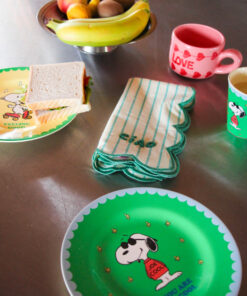 RICE bord Snoopy Green, melamine, bord, kinderbord, kinderservies, Peanuts, Snoopy, green, groen, rice, wonderzolder.nl