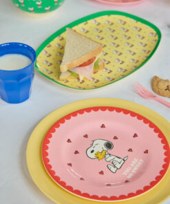 RICE bord Snoopy Pink, melamine, bord, kinderbord, kinderservies, Peanuts, Snoopy, pink, roze, rice, wonderzolder.nl
