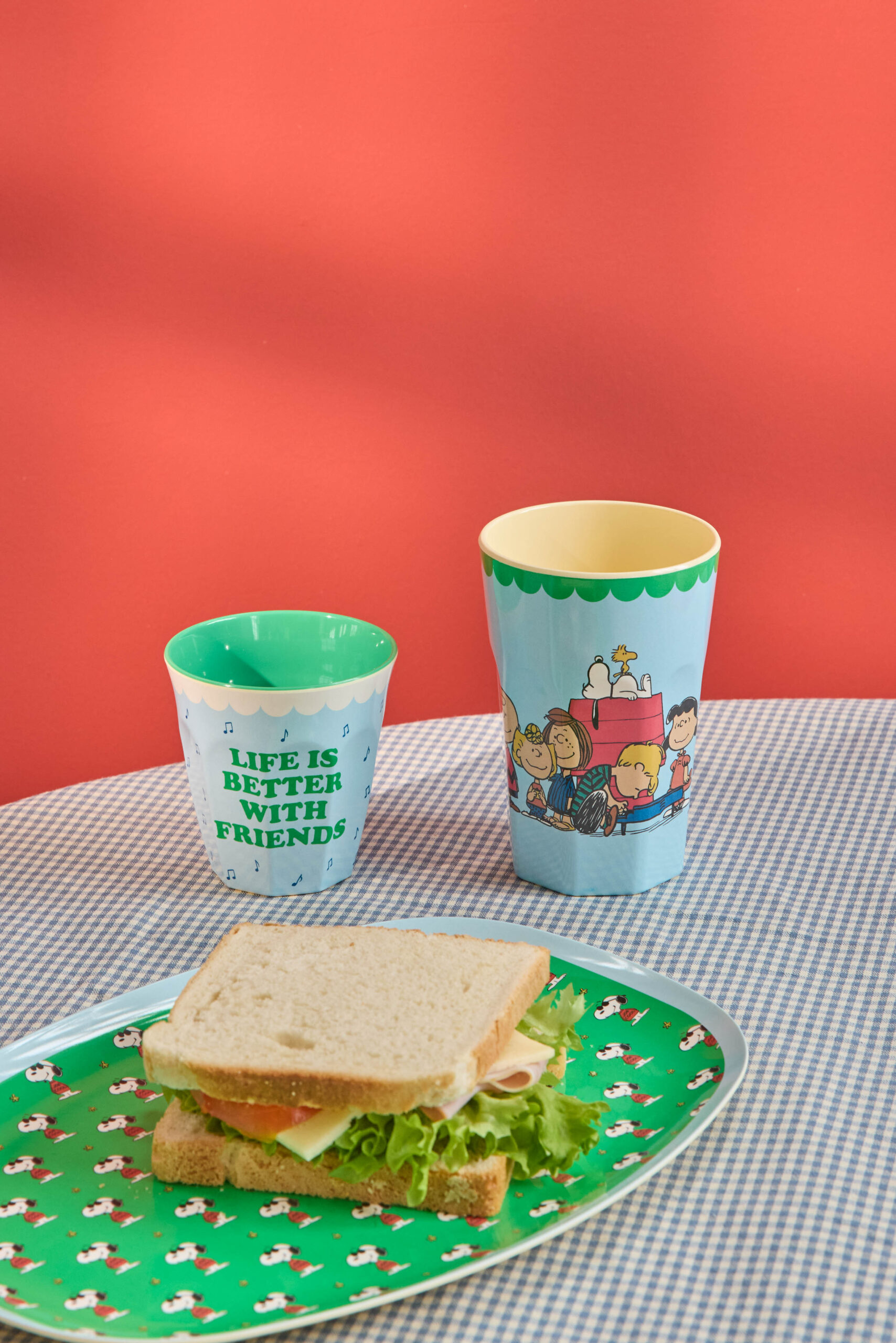 RICE plate Snoopy Green, plate, bord, melamine, servies, Snoopy, Peanuts, Green, groen, rice, wonderzolder.nl