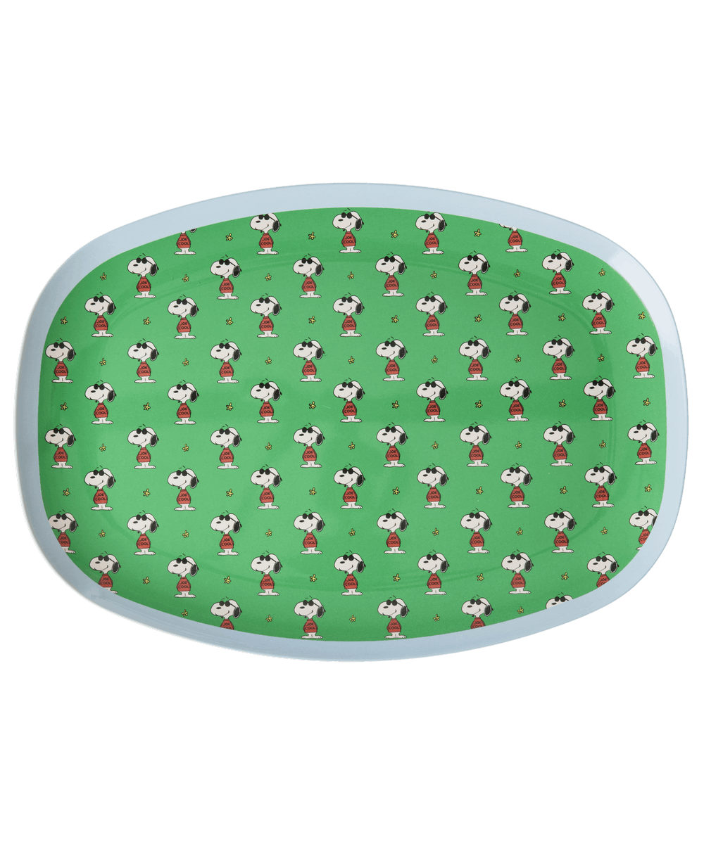 RICE plate Snoopy Green, plate, bord, melamine, servies, Snoopy, Peanuts, Green, groen, rice, wonderzolder.nl