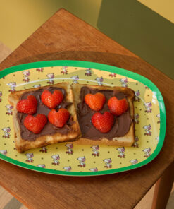 RICE plate Snoopy Yellow, plate, bord, melamine, servies, Snoopy, Peanuts, Yellow, geel, rice, wonderzolder.nl