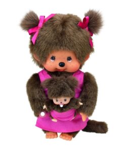 Monchhichi mothercare met baby, moeder, baby, knuffel, aapje, monchhichi, wonderzolder.nl
