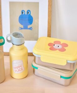Lassig lunchbox happy trails flower, lunchbox, rvs, broodtrommel, flower, bloem, back to school, lassig, wonderzolder.nl