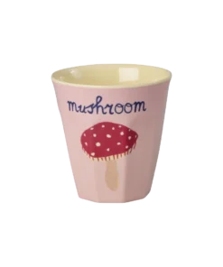 RICE beker ABC Mushroom, small cup, kleine beker, kinderbeker, melamine, kinderservies, mushroom, RICE, wonderzolder.nl
