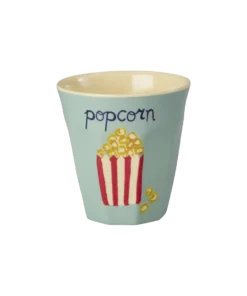 RICE beker ABC Popcorn, small cup, kleine beker, kinderbeker, melamine, kinderservies, popcorn, RICE, wonderzolder.nl
