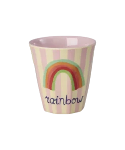 RICE beker ABC Rainbow, small cup, kleine beker, kinderbeker, melamine, kinderservies, rainbow, RICE, wonderzolder.nl