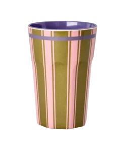 RICE beker Stripe Delight, melamine, beker, cup, large cup, kinderservies, servies, gestreept, rice, wonderzolder.nl
